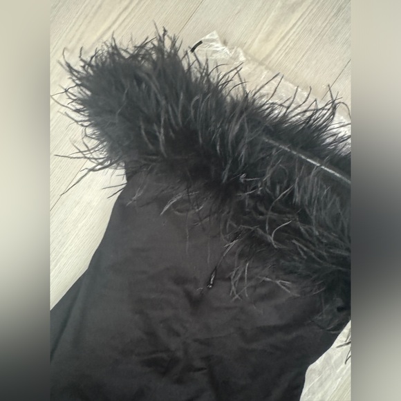 Naked Wardrobe Fine Feather Trim Strapless Minidress XS - Picture 11 of 13